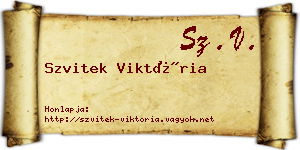 Szvitek Viktória névjegykártya